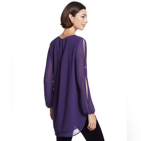 Chico’s Black Label Open Sleeve Tunic, Black, Sz 00 (Fits a Regular Size 4) - Picture 2 of 6